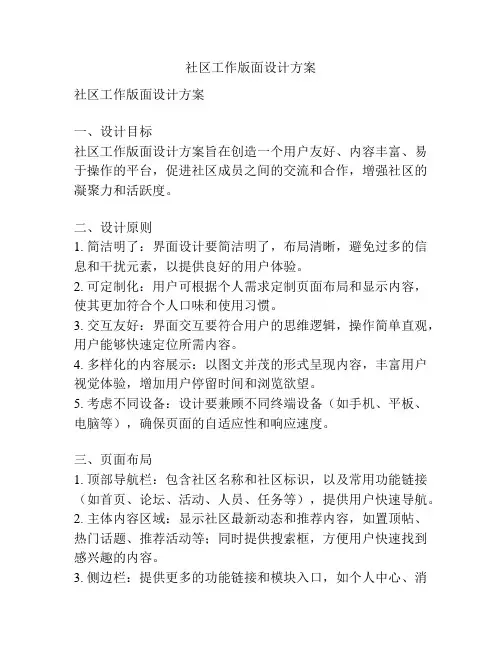 社区工作版面设计方案