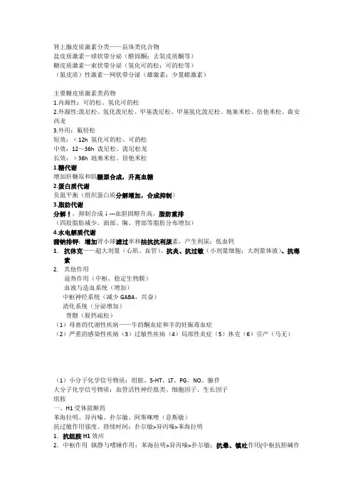 兽医药理学糖皮质激素和自体活性物质解热镇痛抗炎药总结