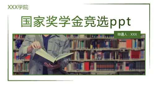 大学生国家奖学金竞选个人奖项荣誉展示PPT模板