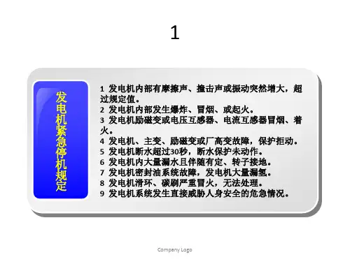 发电机故障处理原则