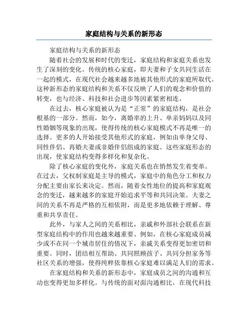 家庭结构与关系的新形态
