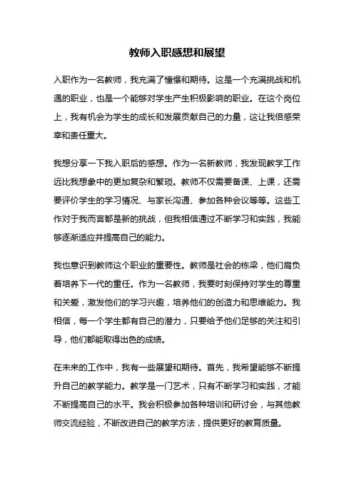 教师入职感想和展望