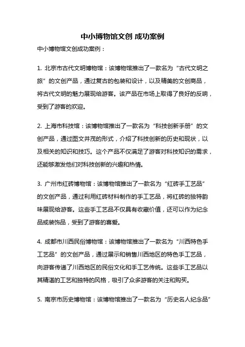 中小博物馆文创 成功案例