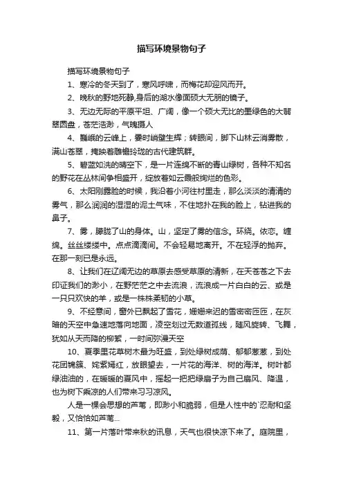 描写环境景物句子
