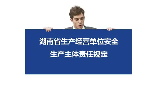 湖南省生产经营单位安全生产主体责任规定.ppt