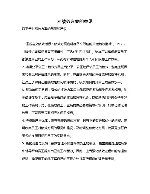 对绩效方案的意见