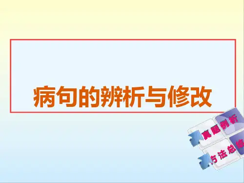 初中语文 病句的辨析与修改