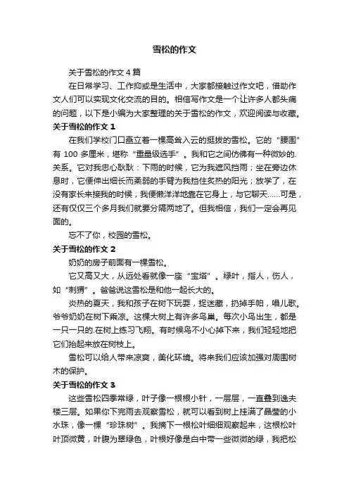 雪松的作文
