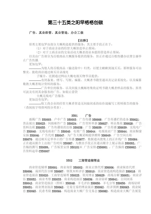 商标注册明细第35类