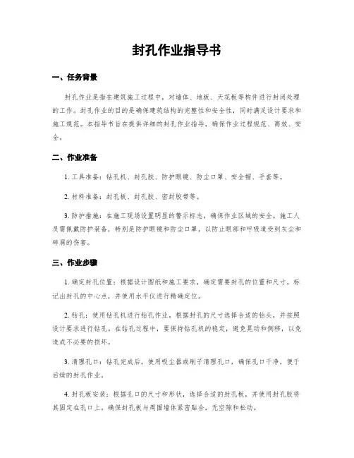 封孔作业指导书