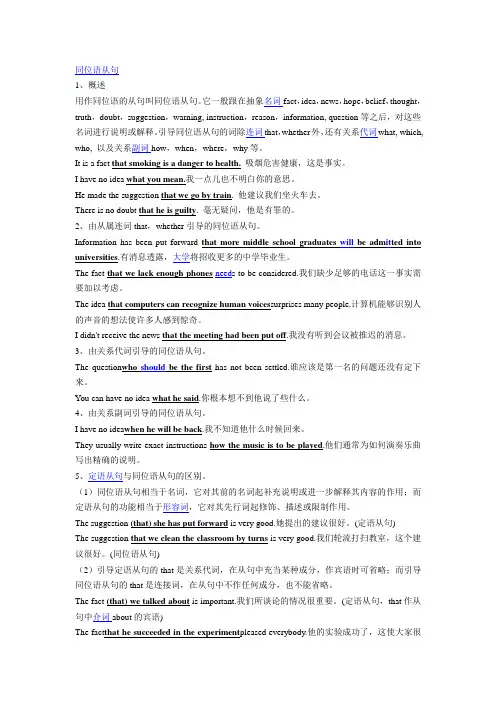 同位语讲解练习