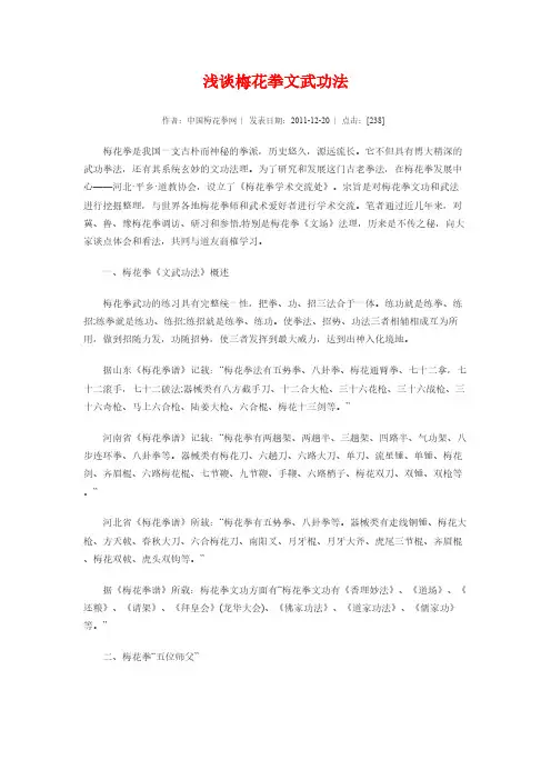 [VIP专享]浅谈梅花拳文武功法