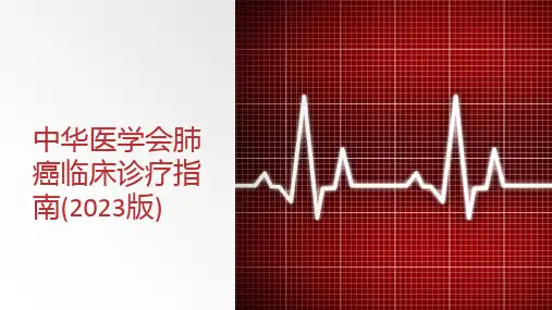 中华医学会肺癌临床诊疗指南(2023版)全文