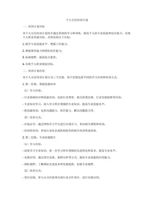 个人分层培训计划