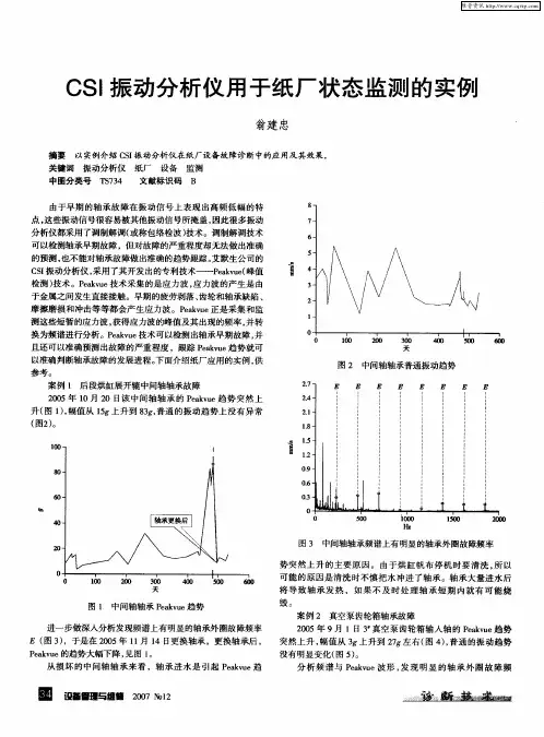 CSI振动分析仪用于纸厂状态监测的实例
