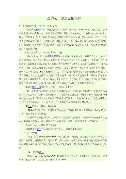 装修公司施工详细流程