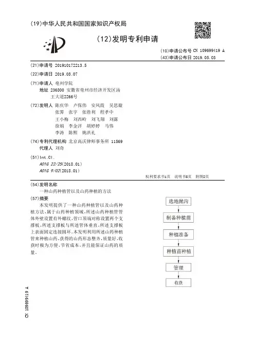 【CN109699419A】一种山药种植管以及山药种植的方法【专利】