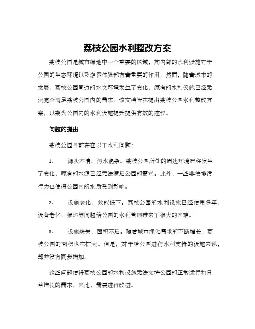 荔枝公园水利整改方案