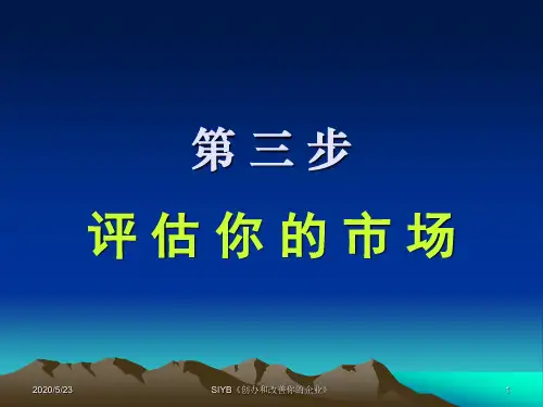 第三步评估你的市场 王
