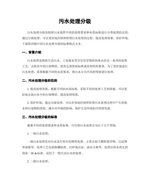 污水处理分级