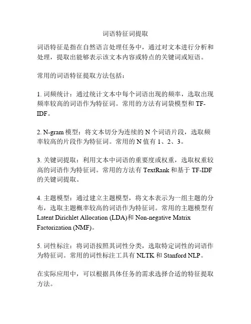 词语特征词提取