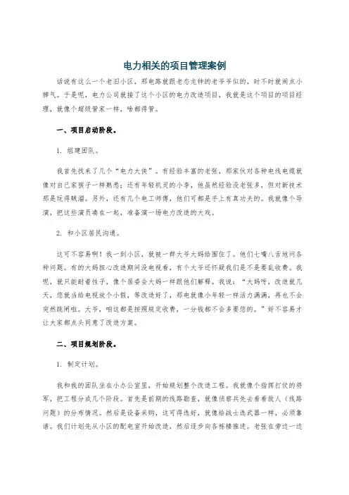 电力相关的项目管理案例
