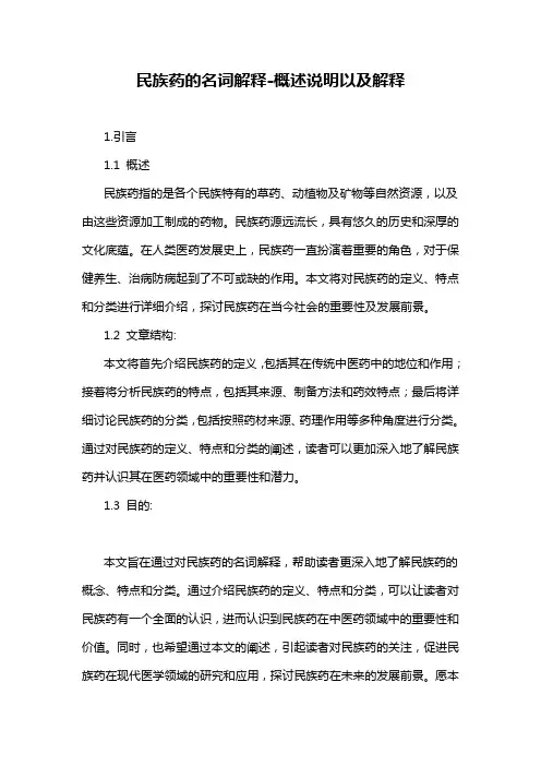 民族药的名词解释-概述说明以及解释