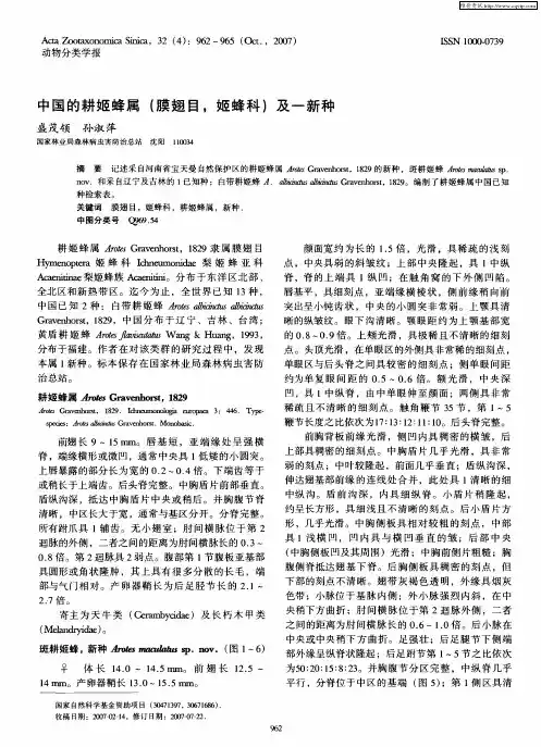 中国的耕姬蜂属(膜翅目,姬蜂科)及一新种