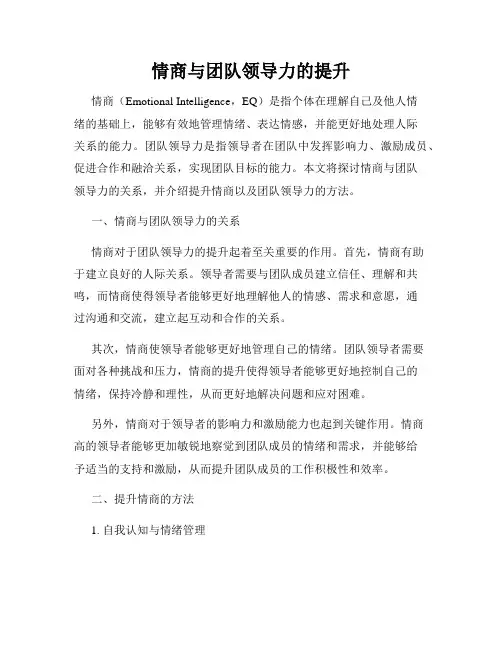 情商与团队领导力的提升
