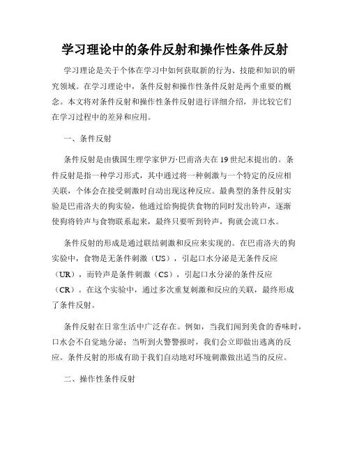 学习理论中的条件反射和操作性条件反射