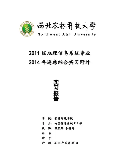 遥感综合实习报告实习报告