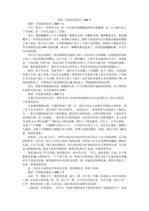 我的一次创意体验征文800字