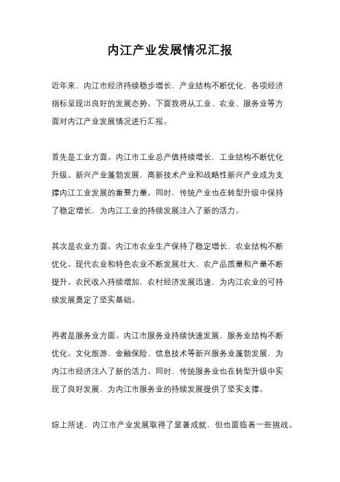 内江产业发展情况汇报