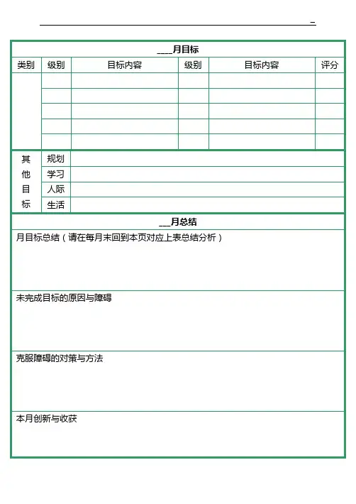 考研月计划与周计划表格