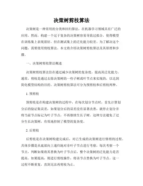 决策树剪枝算法