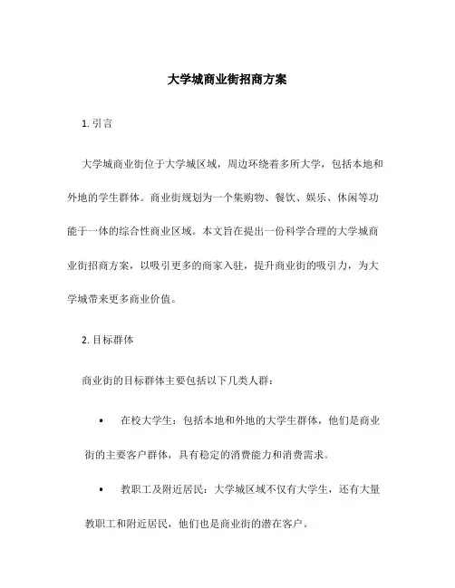 大学城商业街招商方案