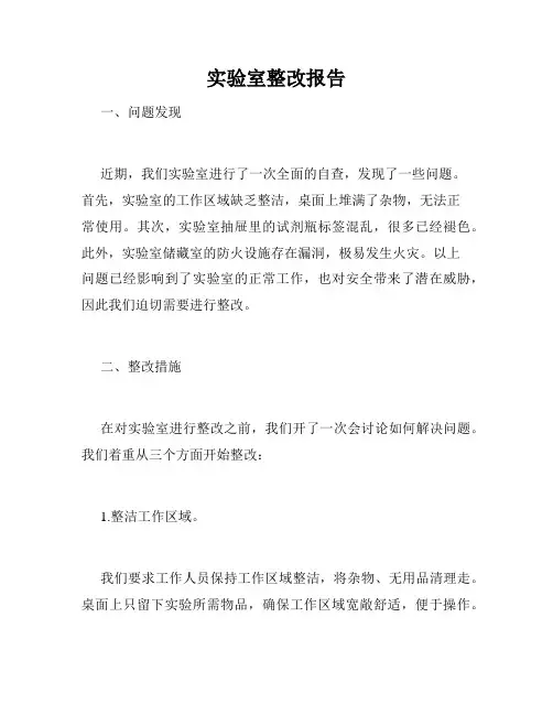 实验室整改报告