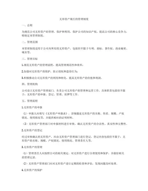 无形资产现行的管理制度
