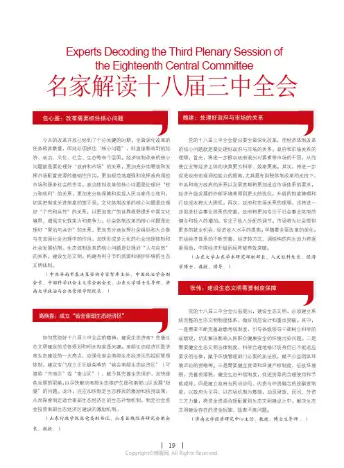 名家解读十八届三中全会