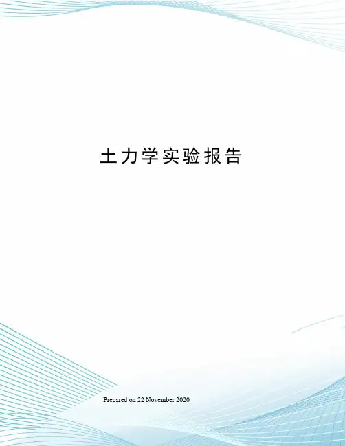 土力学实验报告