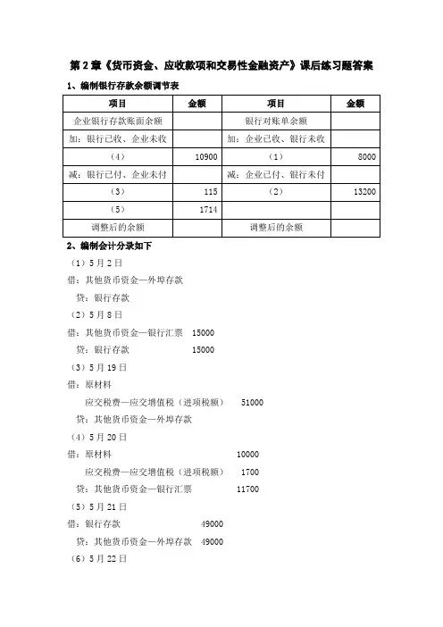Chapter2 课后练习参考答案