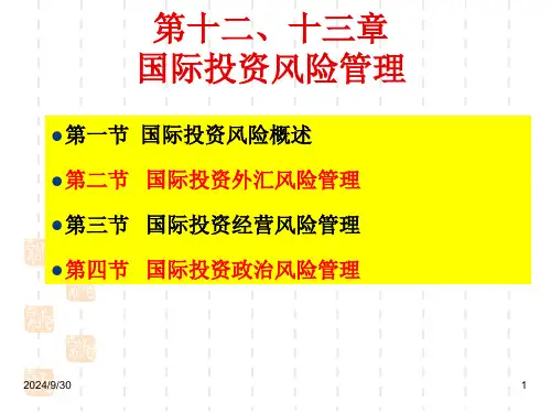 (12-13)国际投资风险管理