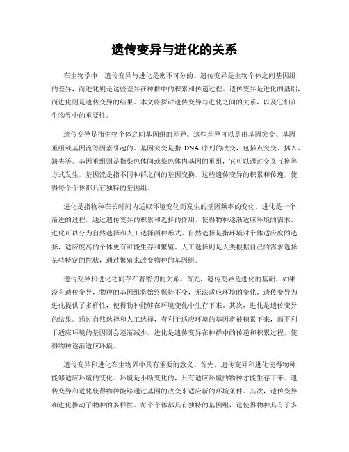 遗传变异与进化的关系