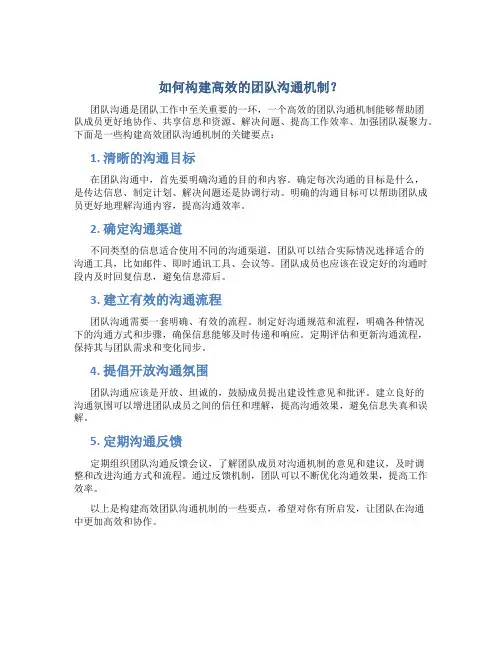 如何构建高效的团队沟通机制？