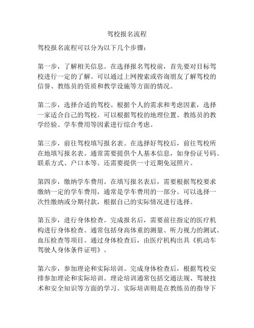 驾校报名流程