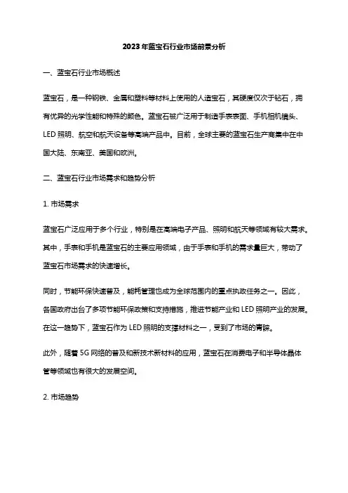 2023年蓝宝石行业市场前景分析
