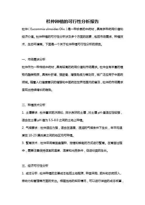杜仲种植的可行性分析报告