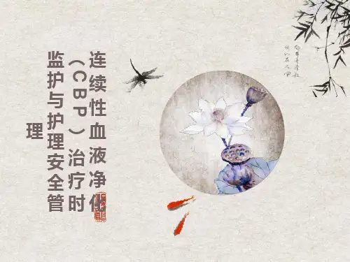 连续性血液净化治疗时监护与护理安全管理