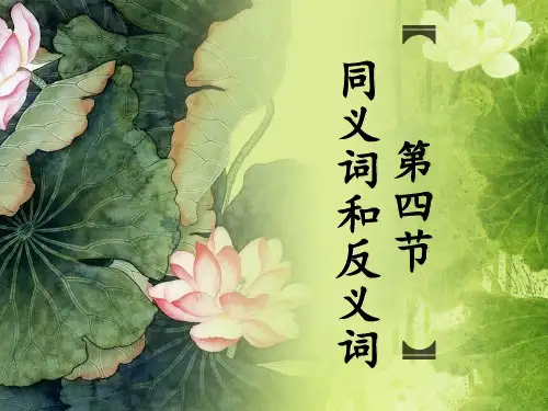 第四章同义词和反义词