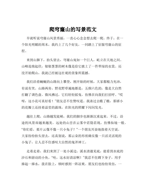 爬穹窿山的写景范文